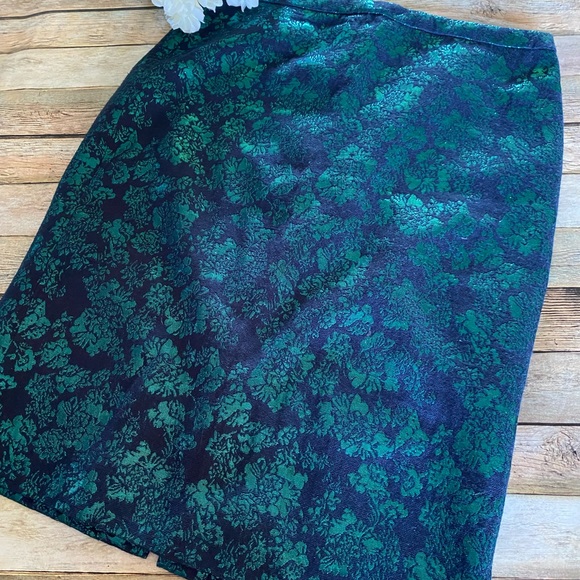 J. Crew Factory Green & Navy No. 2 Pencil Skirt SIze 4 - Picture 2 of 9